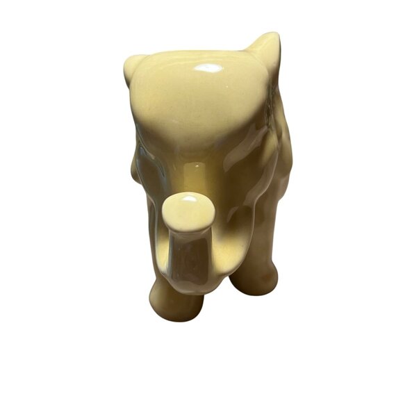 Vintage Yellow Ceramic‎ Elephant Planter Vase Glazed - Picture 2 of 6